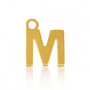 Roestvrij stalen (RVS) bedel initial M Gold